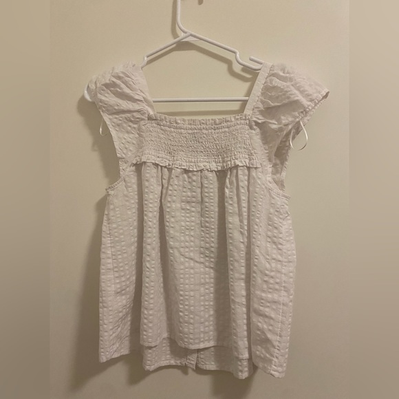 old navy ruffle pink and white flowy shirt blouse bundle - Picture 5 of 7